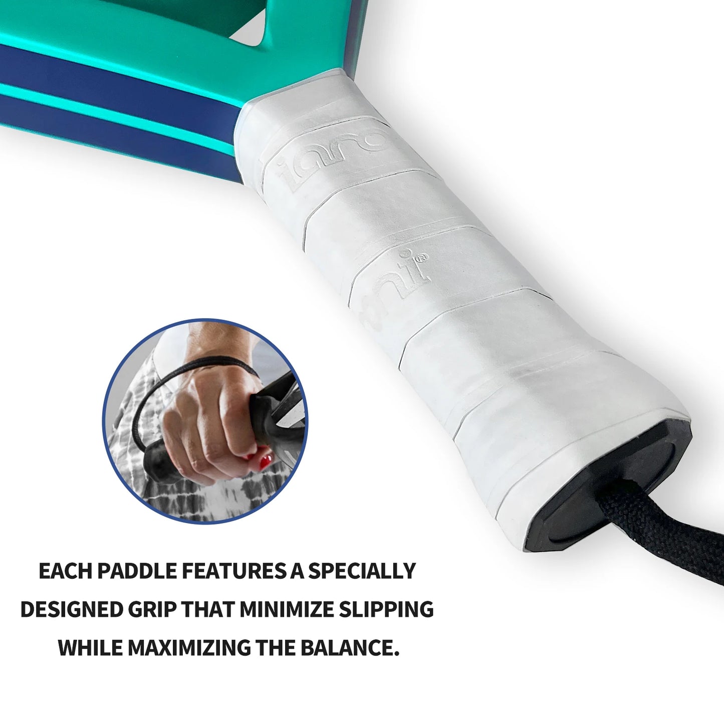 IANONI™ Carbon Padel Racket with EVA Memory Flex Foam Lightweight