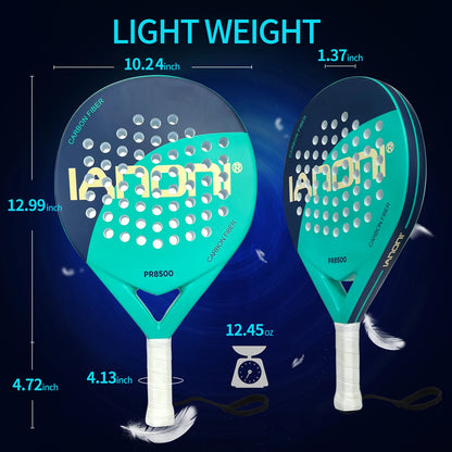IANONI™ Carbon Padel Racket with EVA Memory Flex Foam Lightweight